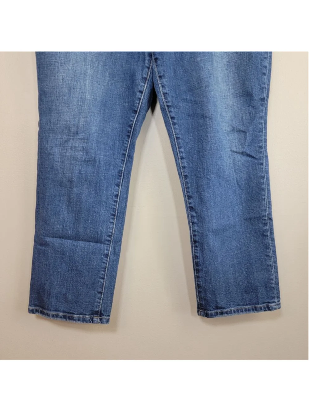 Oliver Logan 30 Ludlow Relaxed Ankle Jeans Dark Wash Distressed Slim Stretch